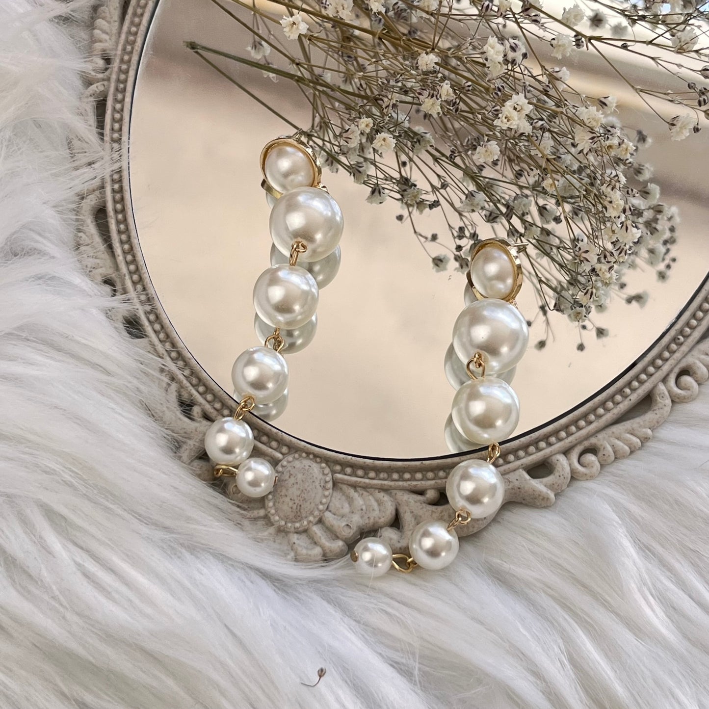 Aretes Largos Perlas