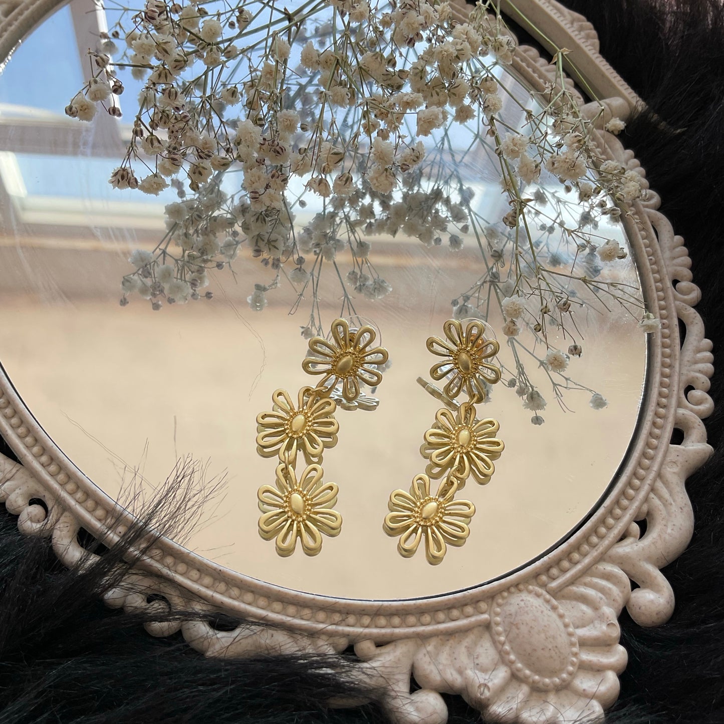Aretes Largos Flores