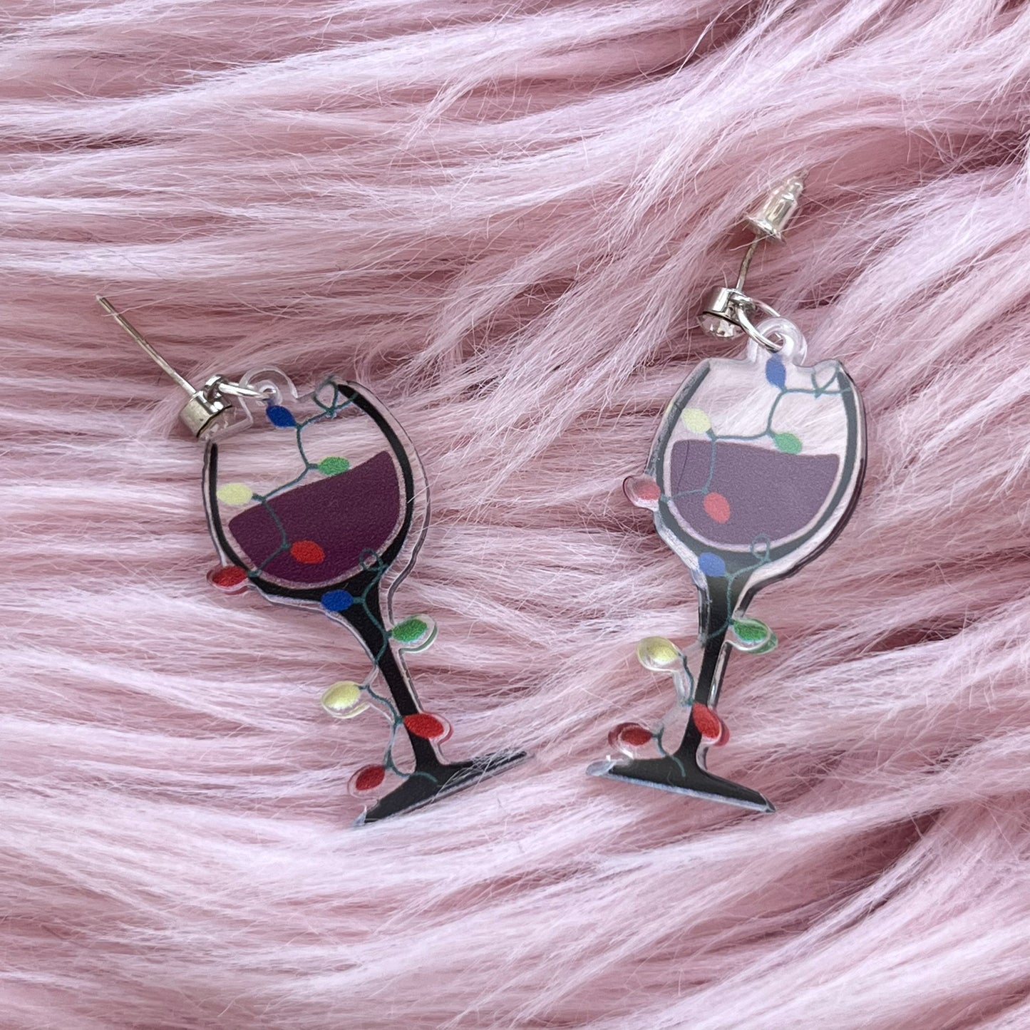 Aretes Copa de Vino Navideña