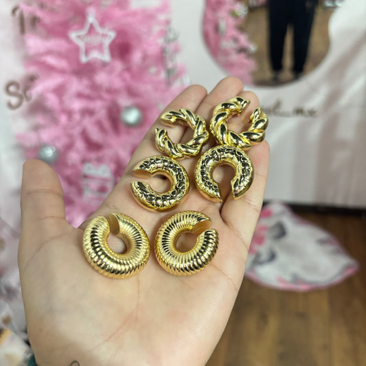 Aretes Cuff Groovy Dorados