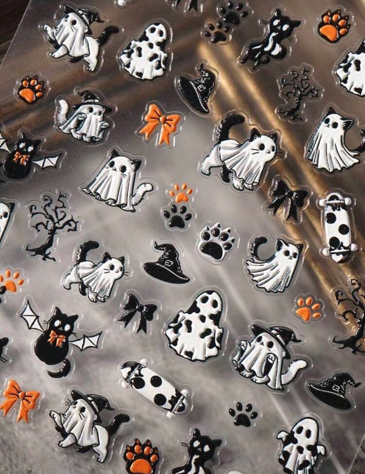 Stickers Uñas Gatitos Fantasmas