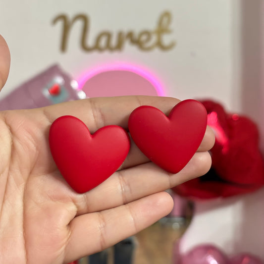 Aretes Corazonazo Rojo