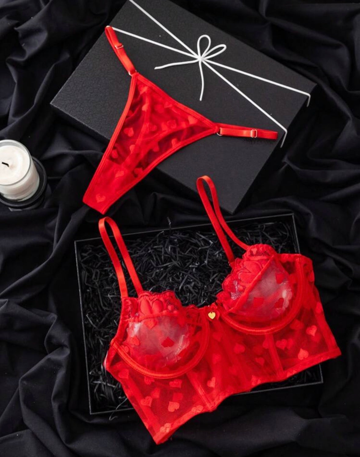 Lencería Bustier San Valentín Roja