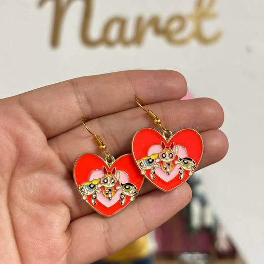 Aretes Chicas Superpoderosas Corazón