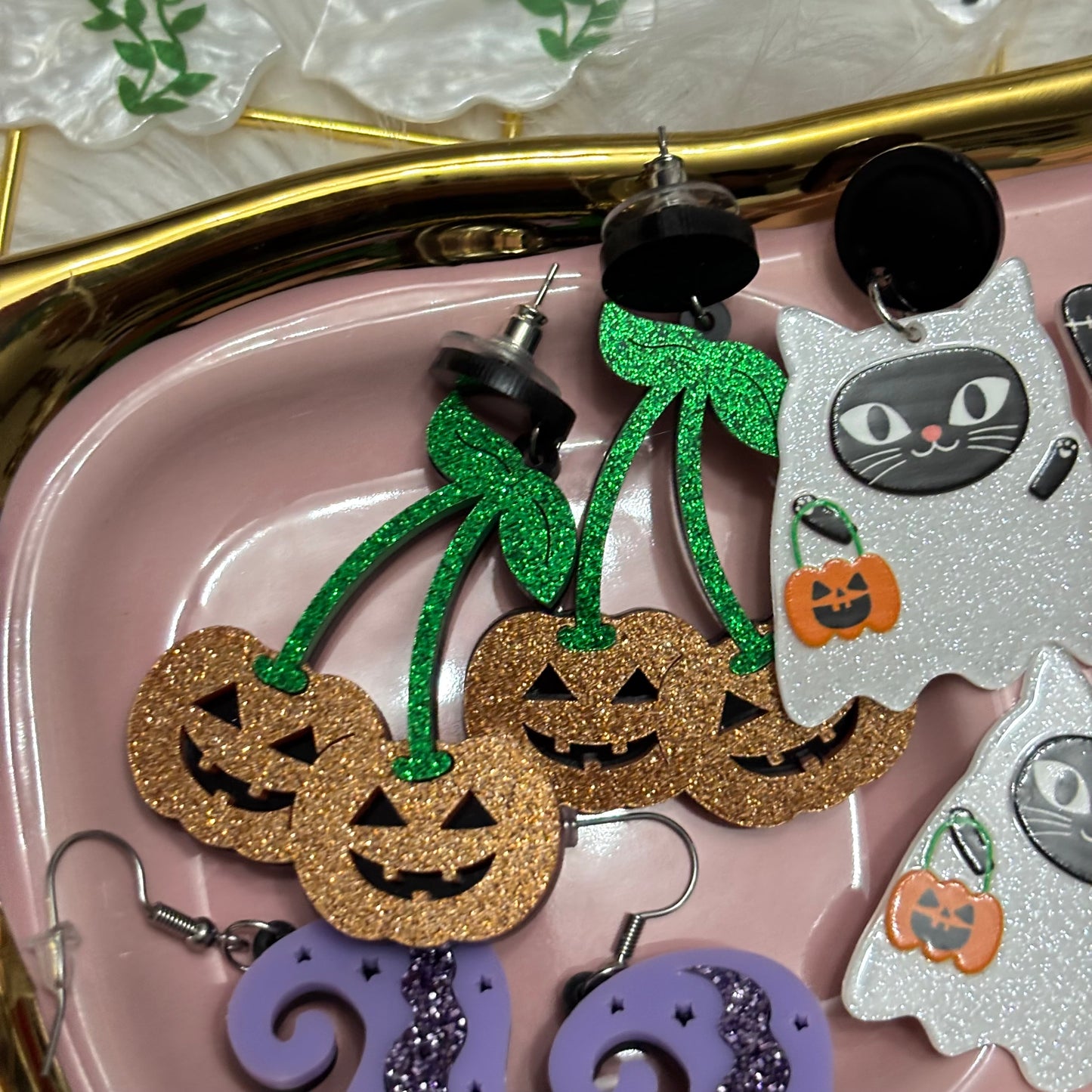 Aretes Cerezas Halloween Acrílico