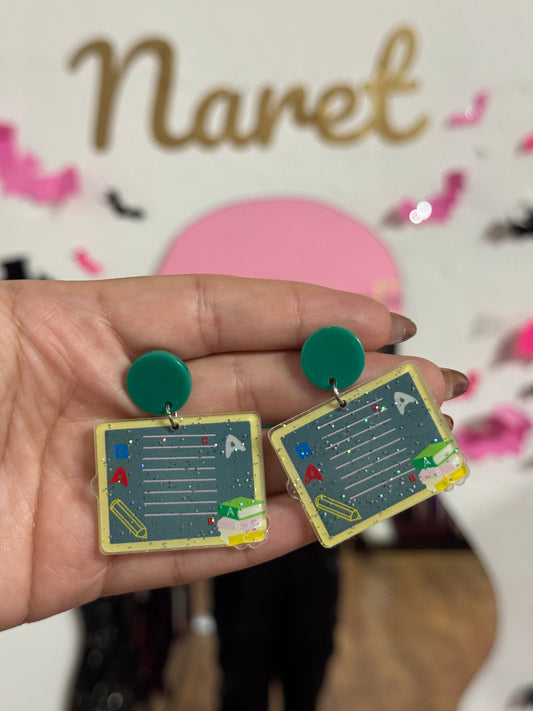 Aretes Pizarron Acrílico