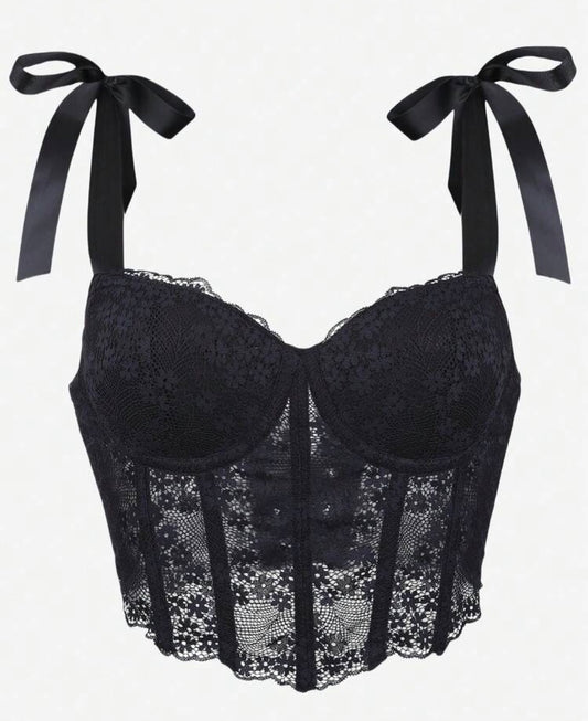 Bustier Encaje Mini Flores