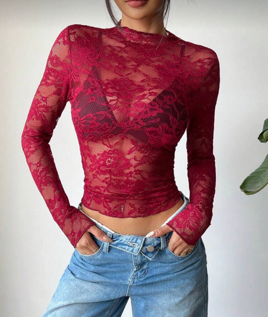 Top Encaje II Rojo