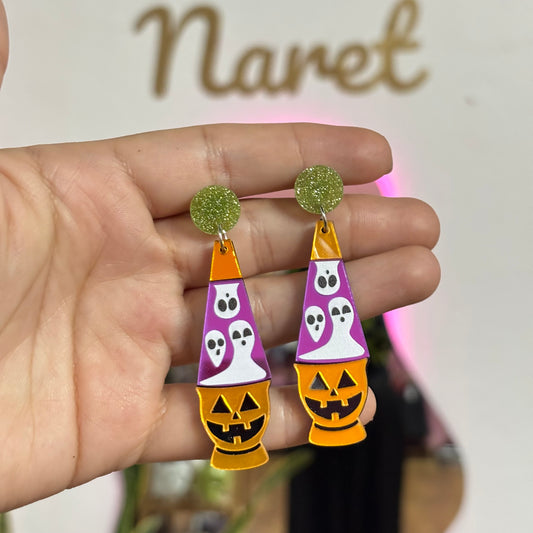 Aretes Lampara de Lava Halloween Acrílico
