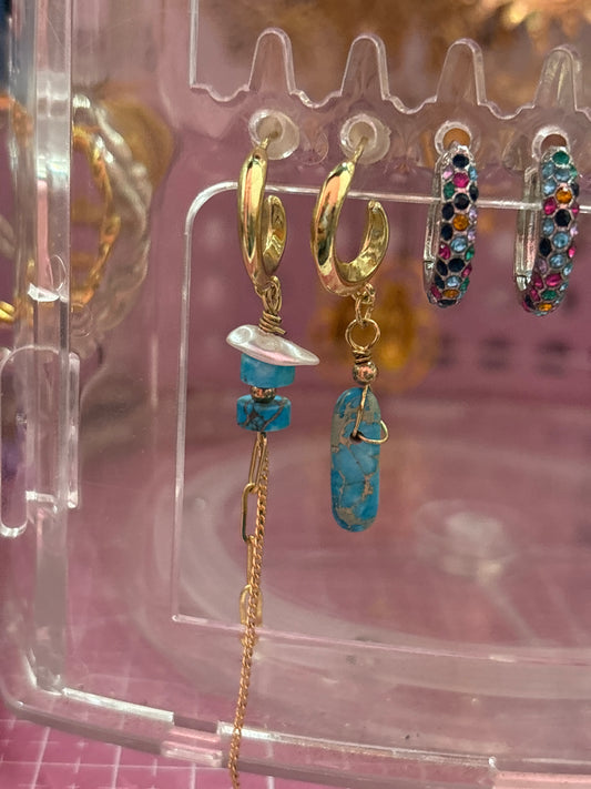 Aretes Piedras Azules