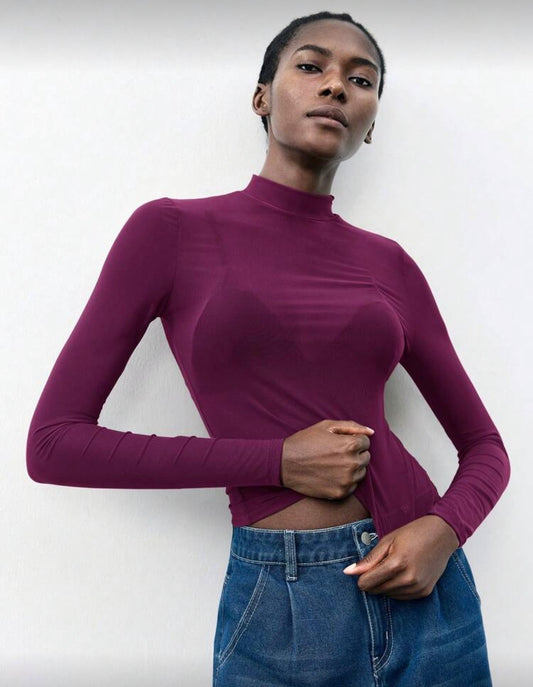 Top Mesh Cuello Bugambilia