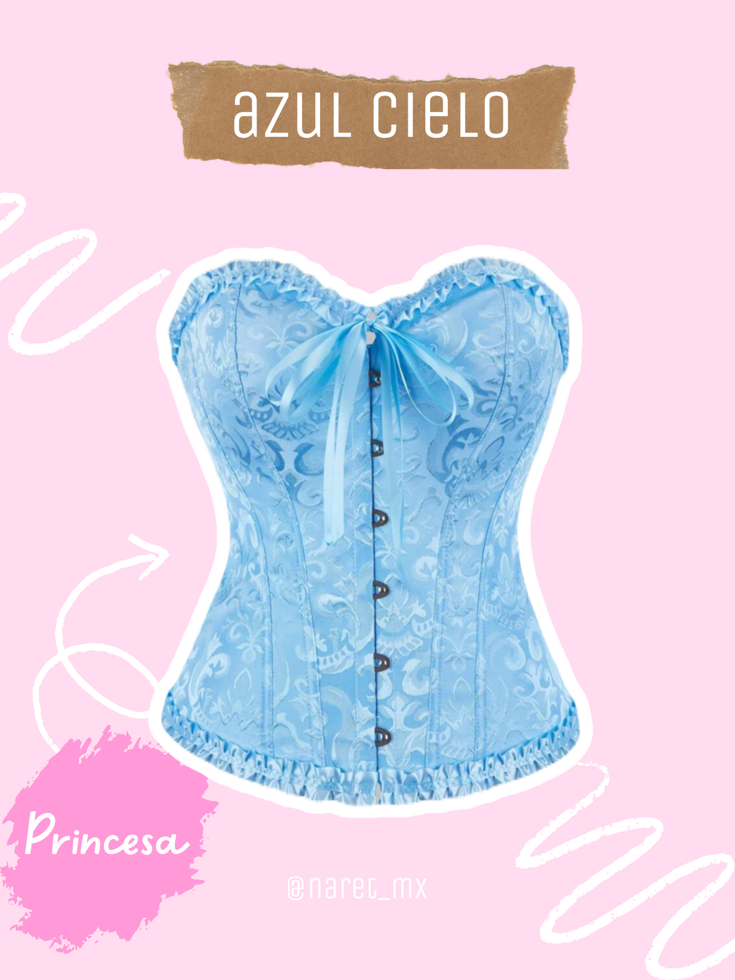 Corset Palacio Azul Cielo