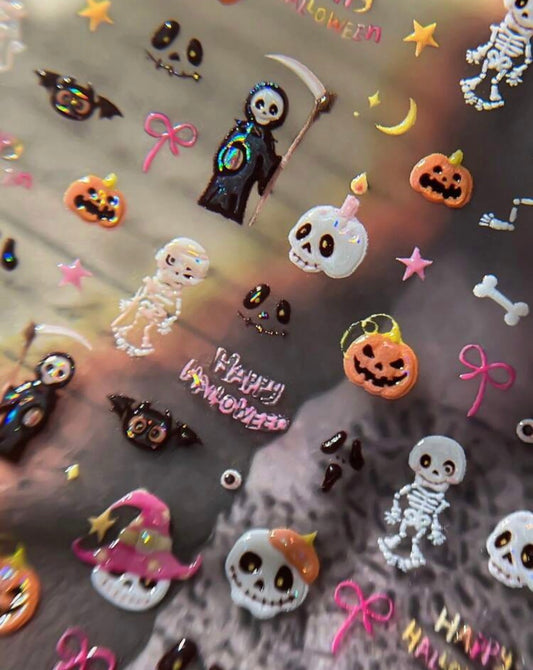 Stickers Uñas Halloween Glitter