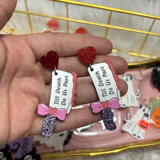 Aretes Hacha Till Death Acrílico