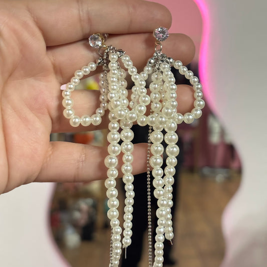 Aretes Moño Perlitas