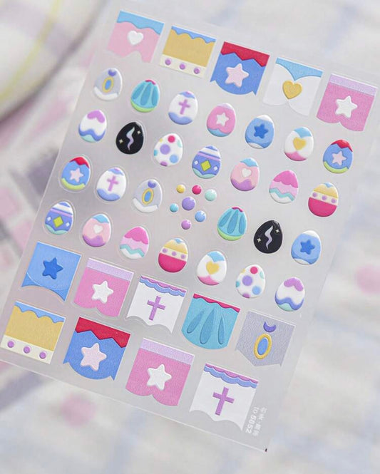 Stickers Uñas Huevos Pascua