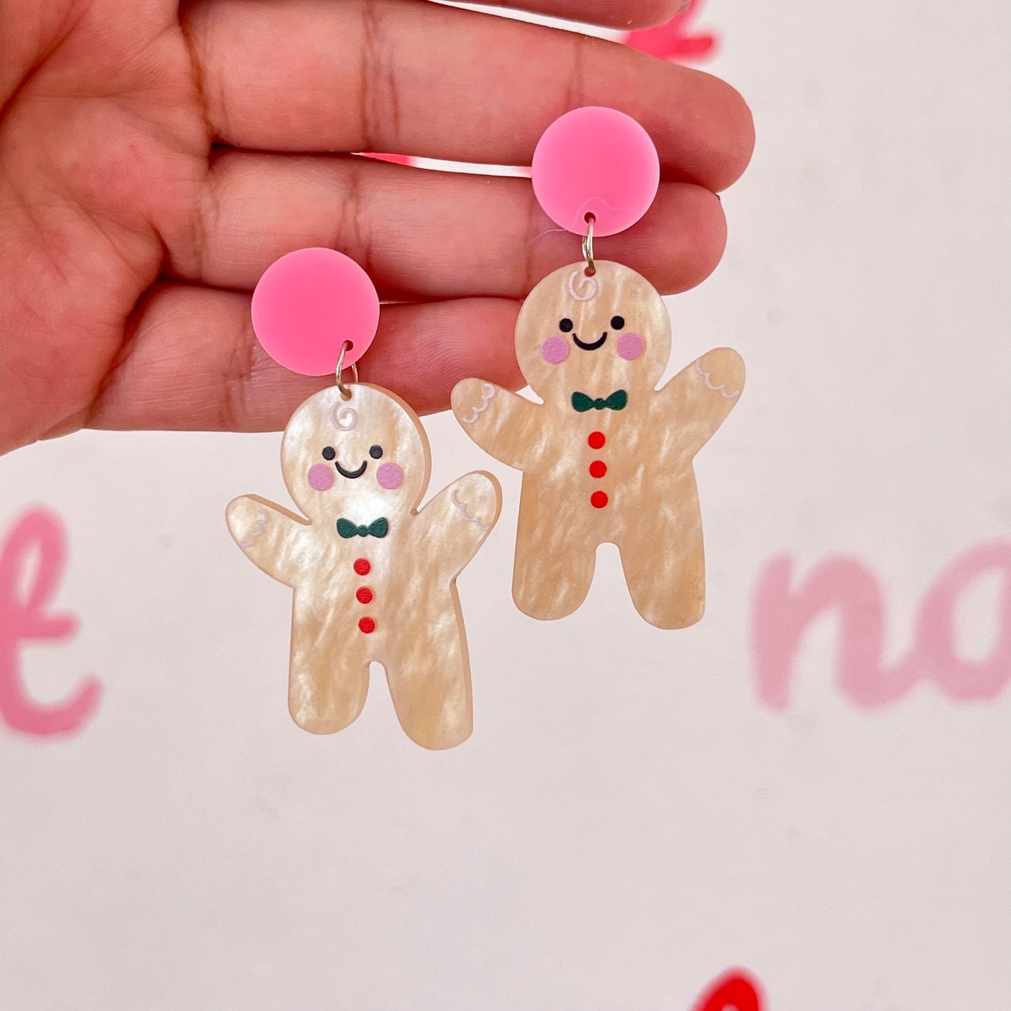 Aretes Galleta Jengibre Acrilico
