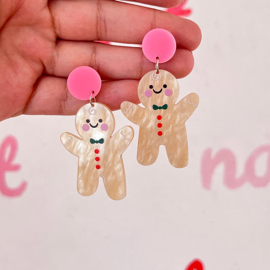 Aretes Galleta Jengibre Acrilico