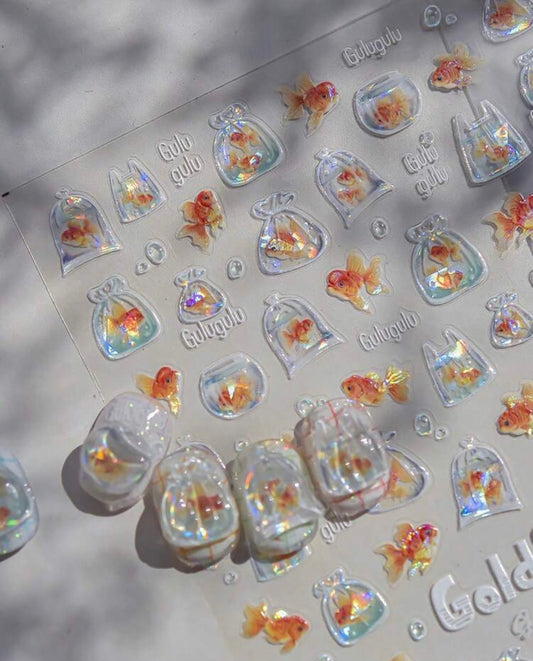 Stickers Uñas Pez en Bolsa