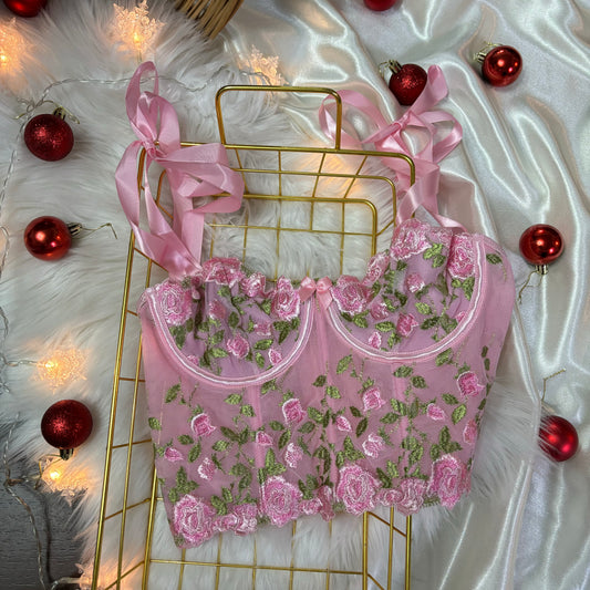 Bustier Floral Rosa