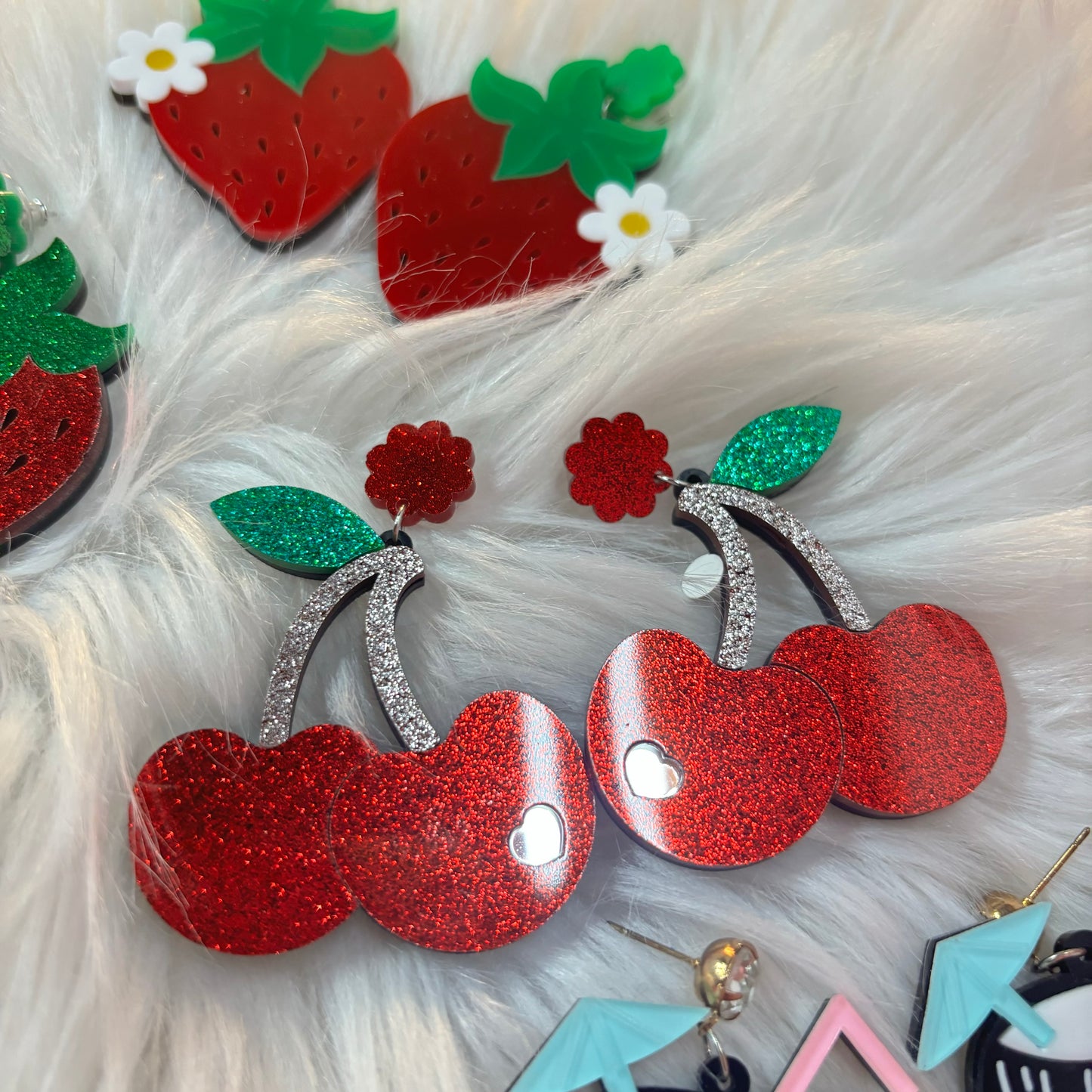 Aretes Cereza Flor