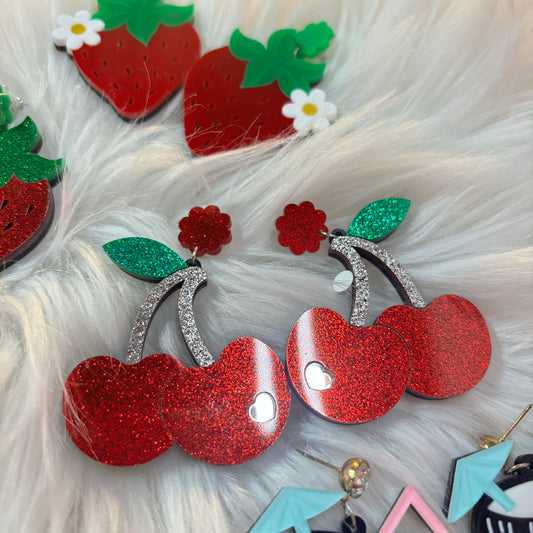 Aretes Cereza Flor