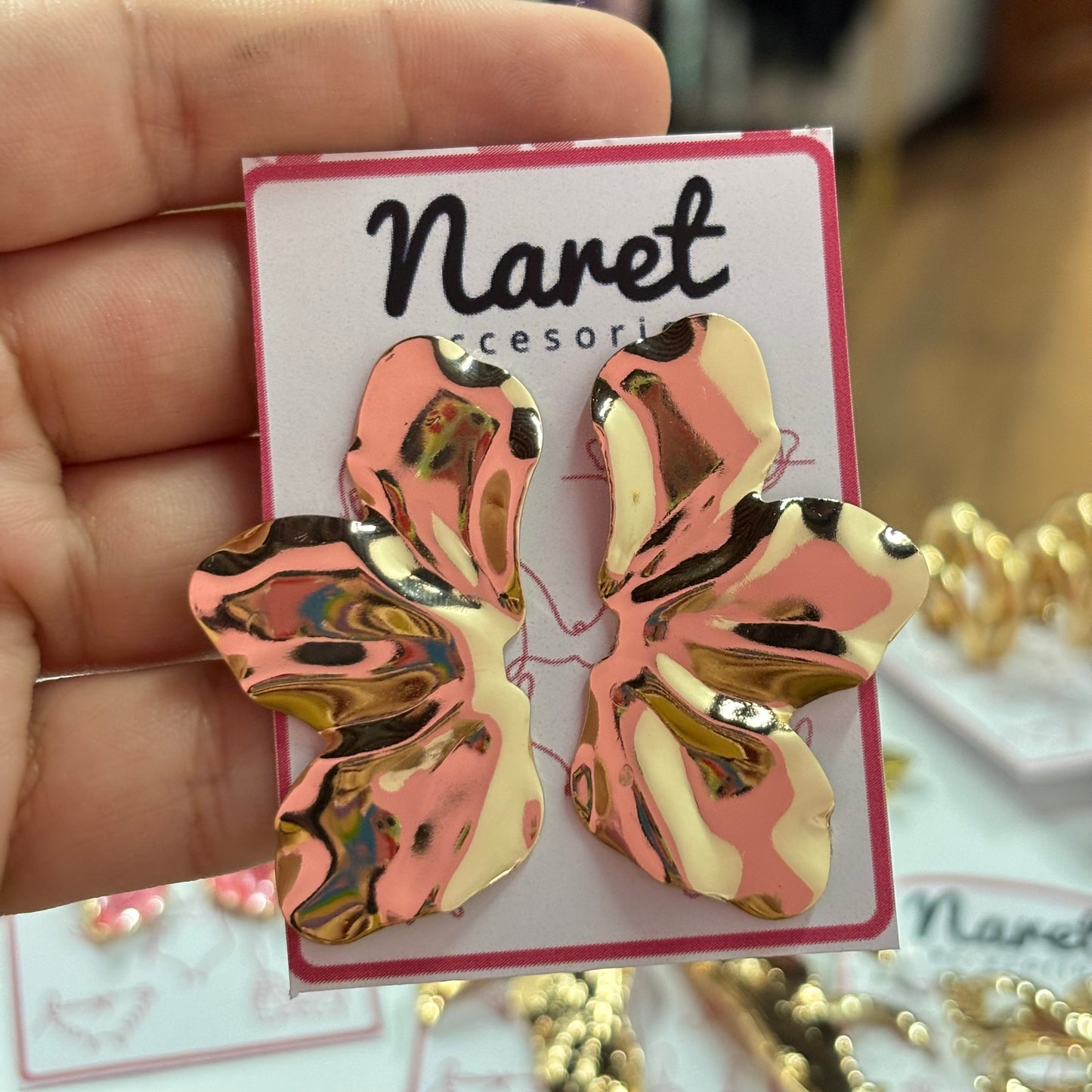 Aretes Pétalos Dorados