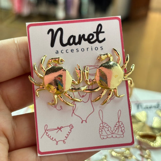 Aretes Cangrejos Dorados