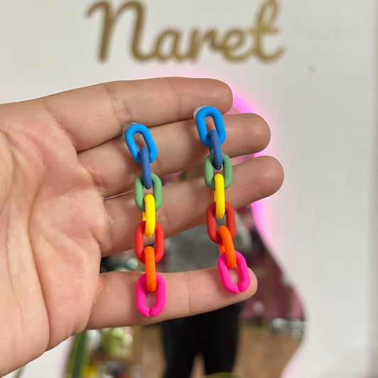 Aretes Cadena de Colores