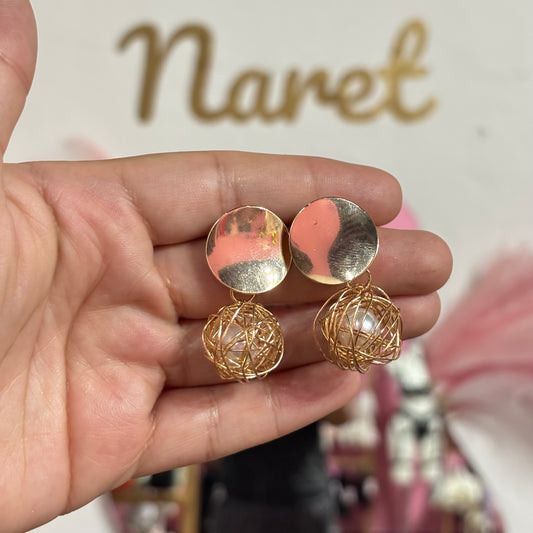 Aretes Bola Dorada