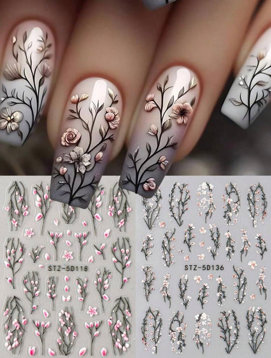 Stickers Uñas Flores Blossom