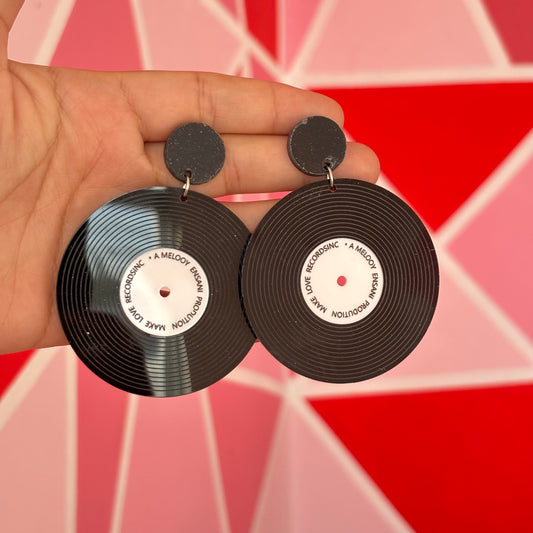 Aretes Disco Vinil Acrilico