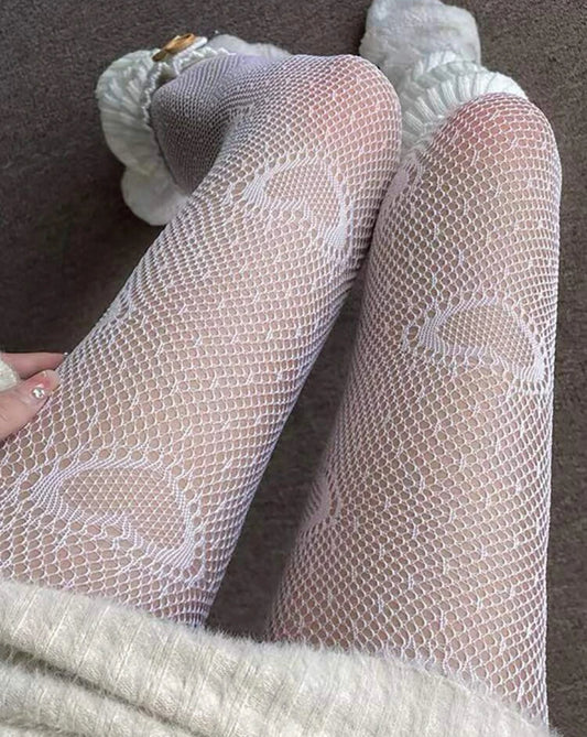 Pantimedias Red Corazones con Puntitos Blancas
