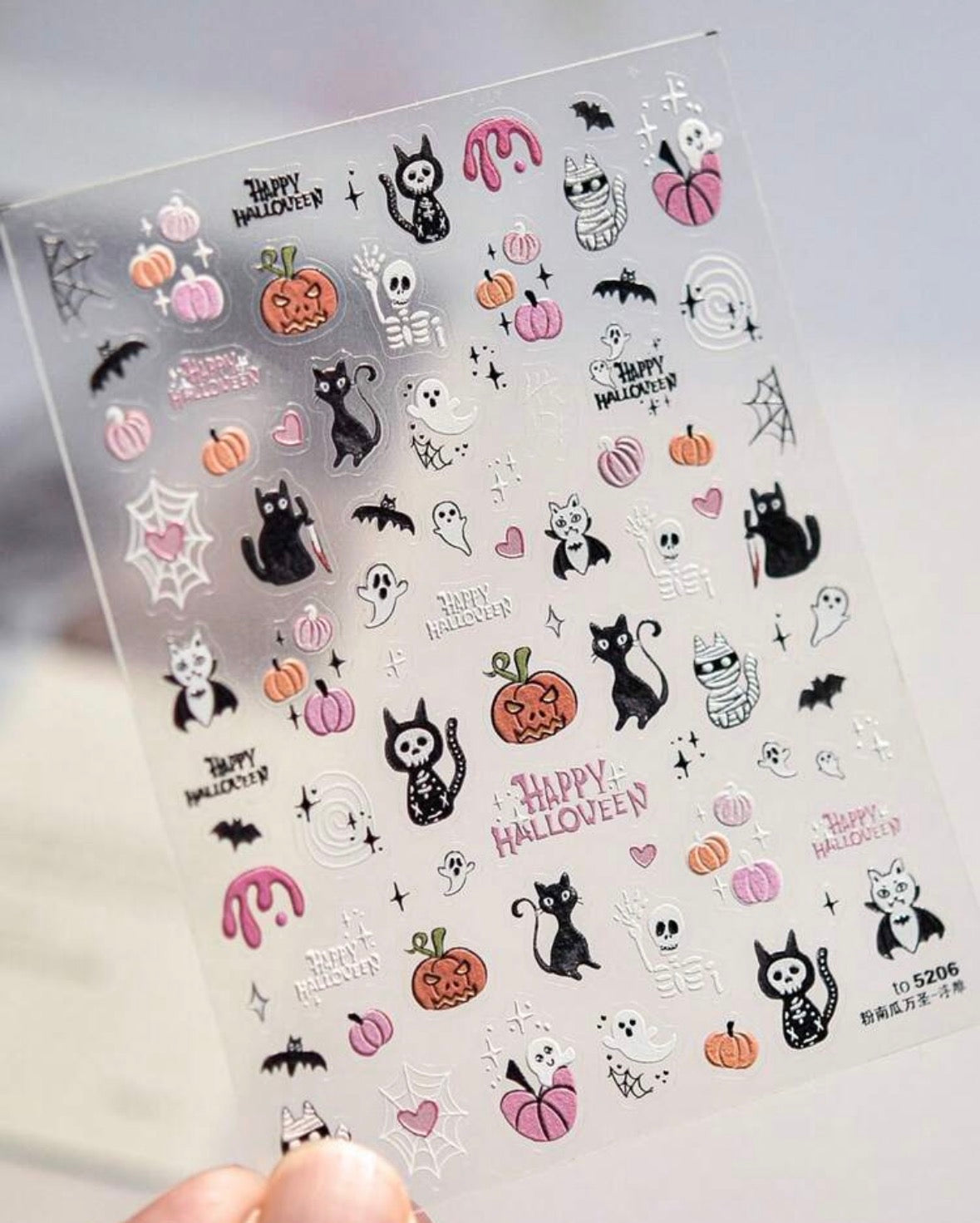 Stickers Uñas Pink Halloween