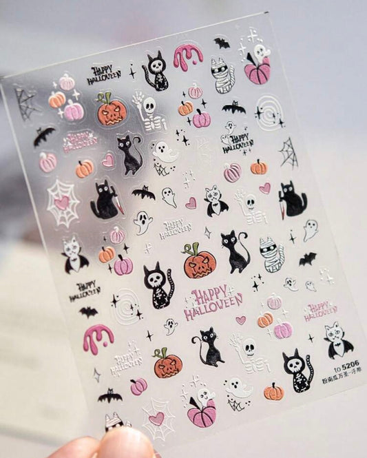 Stickers Uñas Pink Halloween