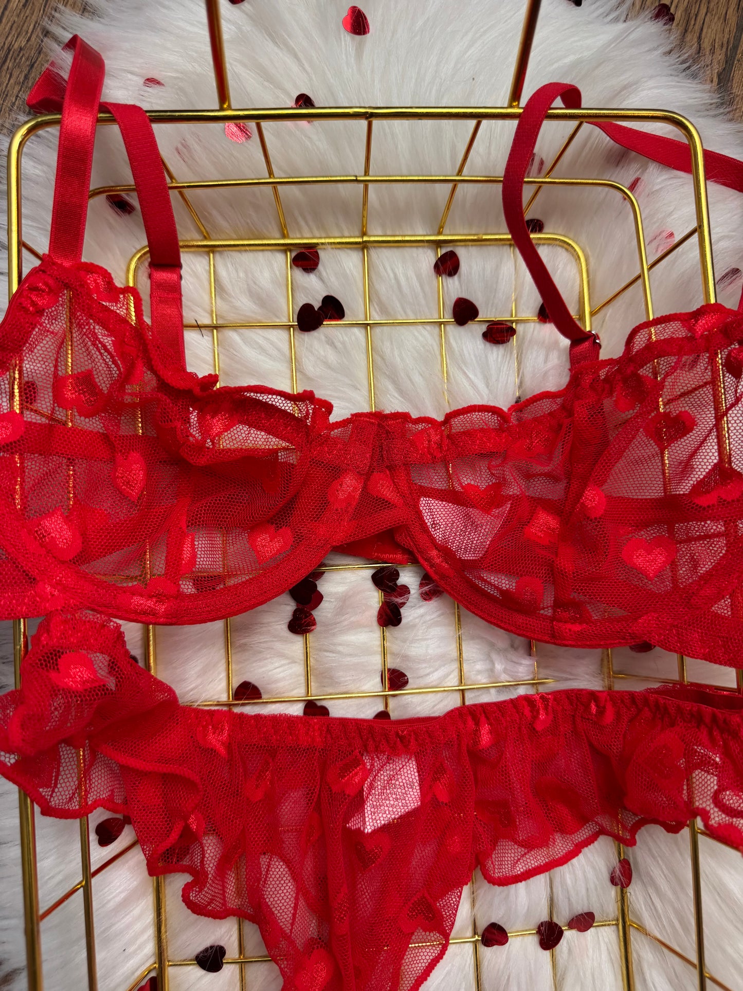 Lencería Corazoncitos Roja
