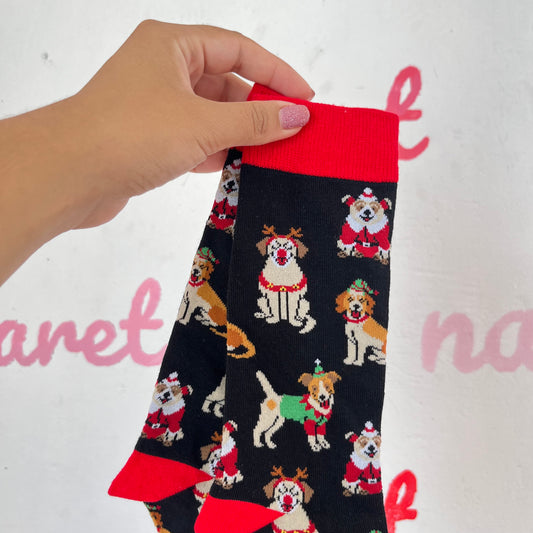 Calcetas Perritos Navideños