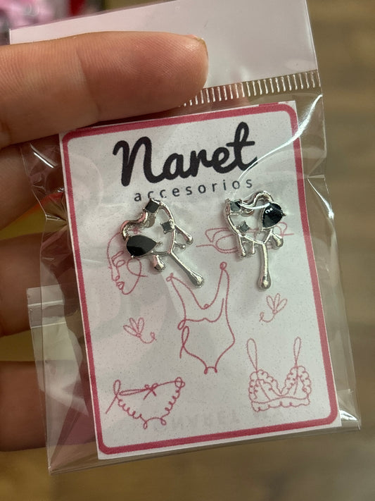 Aretes Mini Corazon Negro