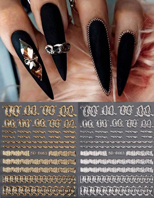 Stickers Uñas Gold&Silver
