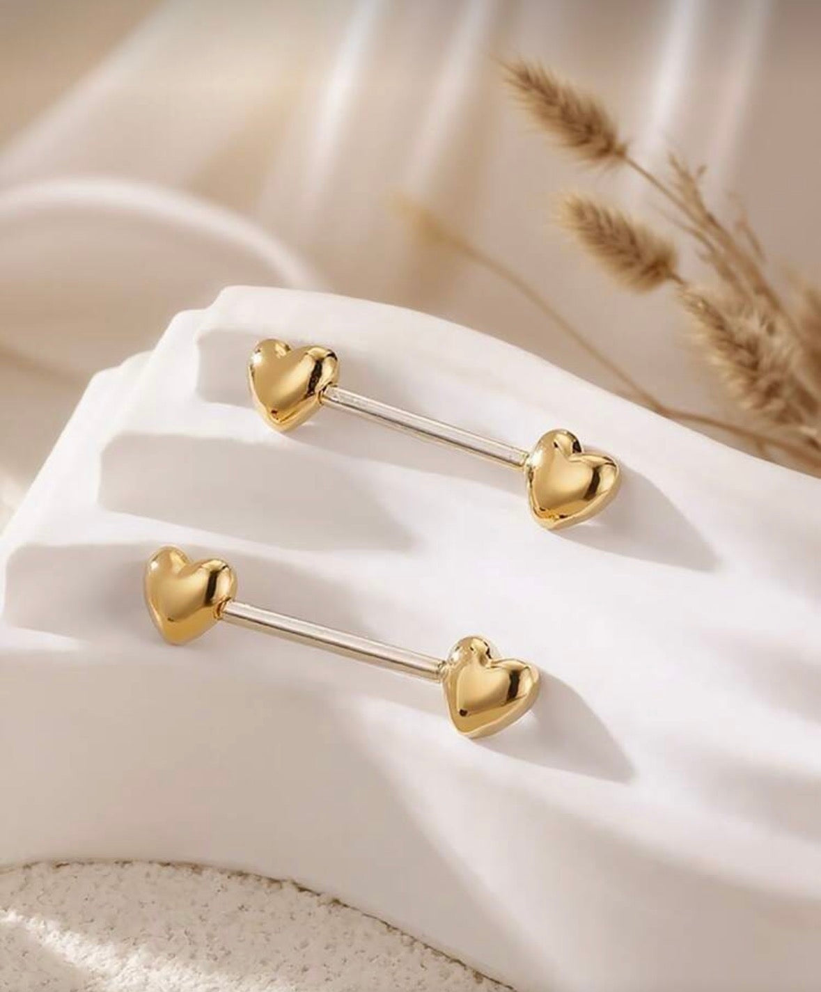 Piercing Nipple Golden Heart
