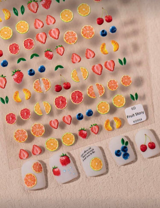 Stickers Uñas Frutas