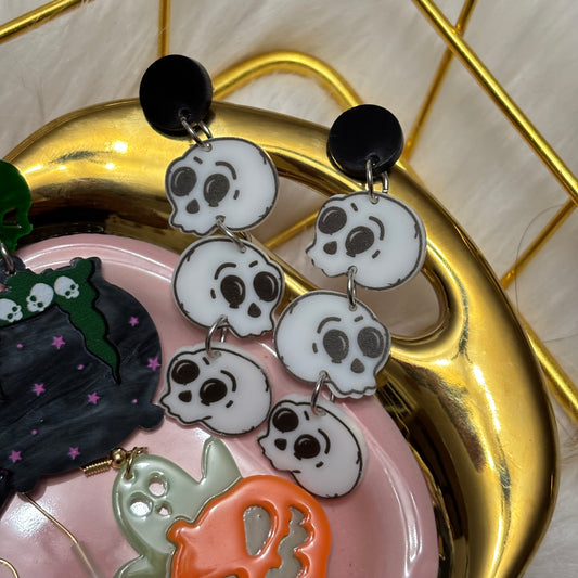 Aretes Cráneos  Acrílico