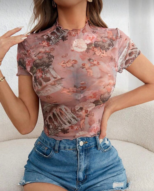 Top Mesh Querubín Rosa