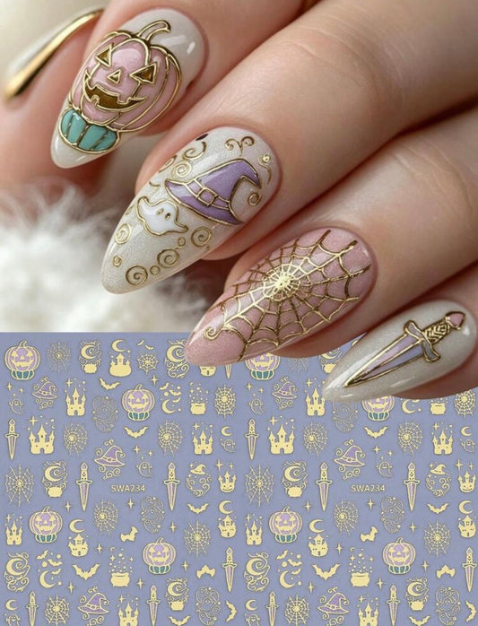 Sticker Uñas Gold Halloween