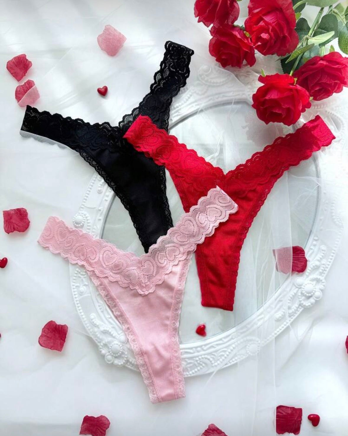 Tanga Encaje Corazones