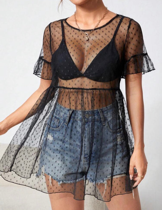 Vestido Mesh Polka Dots