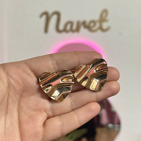 Aretes Corazón Corrugado