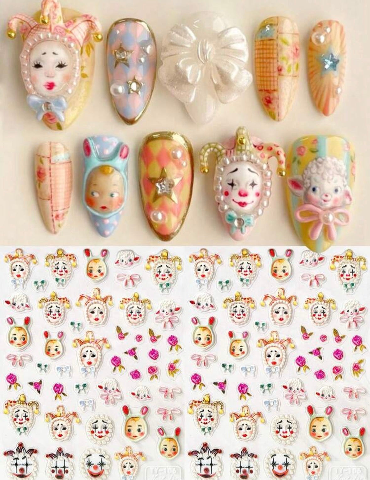 Stickers Uñas Payasos
