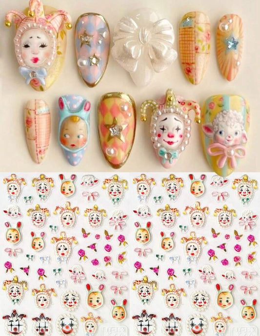 Stickers Uñas Payasos