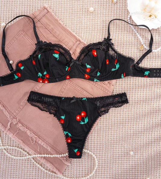 Lencería  Algodón Cherry Negra